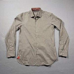Hammer Made Shirt Men’s 39/15.5 Medium Long Sleeve Plaid Green Orange Tailored - Picture 1 of 13