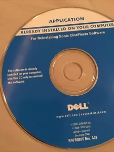 DELL Software disk CD for reinstalling Sonic CinePlayer Part P/N RG895 Rev. A02 - Picture 1 of 4