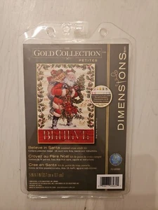 Dimensioni Oro Petite Kit Punto Croce Contato 5"X7"-Credi in Babbo Natale  - Foto 1 di 3