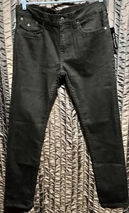 True Religion Men’s Black Rocco Flap Relaxed Fit Skinny Denim Jeans Size 36 NEW - Picture 1 of 19