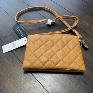 NEW Isabelle Quilted PETA Approved Vegan Crossbody Bag Tan - Picture 1 of 5