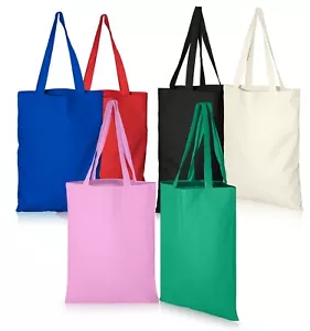 More details for imfaa coloure 100% cotton canvas tote hand/shoulder reusable shopping bags “lot”