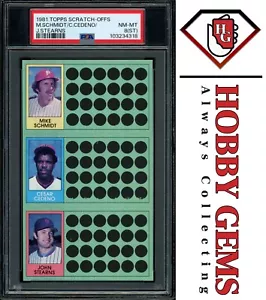 MIKE SCHMIDT PSA 8 ST 1981 Topps Scratch-Off Cesar Cedeno John Stearns - Picture 1 of 2