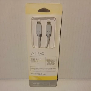 NEU Ativa USB 2.0 C - Lade- und Datenübertragungskabel - 6,5 Fuß weiß - Bild 1 von 2