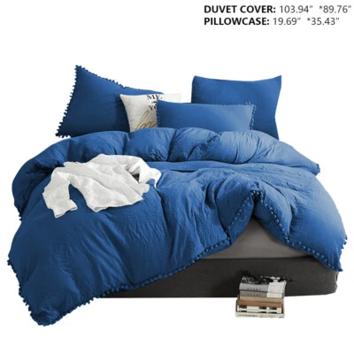 Blue Duvet Cover 2/3 Pcs Soft Bedspread Soft Duvet Bedding Sets Twin-King Size - Image 1 of 4
