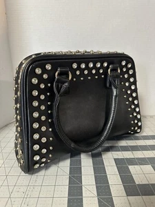 Studded Black Rhinestone Purse - Picture 1 of 19