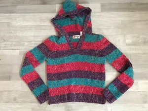 Girls Energie Junior Multicolor Knit Pullover Hoodie Sweater Large - Picture 1 of 6