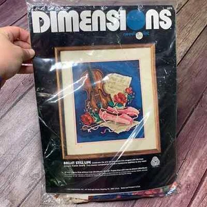 DIMENSIONS VTG 1985 Ballet Crewel Embroidery Kit Slippers Violin NEW & Sealed - Picture 1 of 7