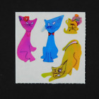 Mini Cats Kittens Stickers Pearl Iridescent Blue Yellow Sitting 2" x 2"