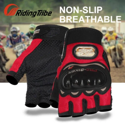 Guantes de bicicleta para hombres mujeres transpirables medio dedo bicicleta de montaña guantes de montar Foto 1 de 4