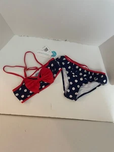 NEW Jantzen Girls 14 Bikini Polka Dot 2 Pc Lined Swimsuit - Picture 1 of 8