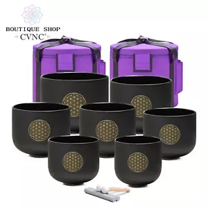 CVNC 432Hz 6-12" 7pcs Crystal Singing Bowls Set For Sound Healing Instruments - Picture 1 of 8