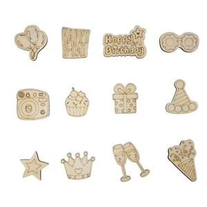 Wooden Birthday Scatter Decorations 12pcs Party Table Children's Baby Shower - Picture 1 of 6
