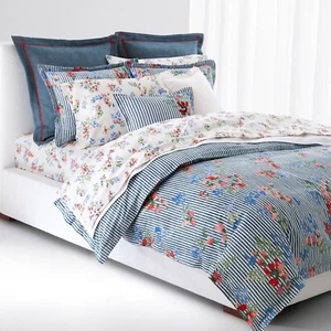 Lauren Ralph Maggie Floral Stripe FULL / QUEEN Duvet Cover & Shams Set $430 - Picture 1 of 6