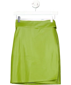 Never Fully Dressed Green Jaspre Vegan Leather Wrap Skirt UK XS/S - Picture 1 of 3