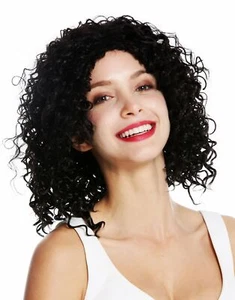 Parrucca Donna Lunghezza Alle Spalle Voluminoso Afro Ricci Riga IN Mezzo Scuro - Foto 1 di 4