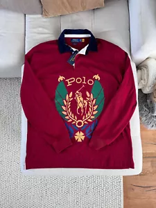 Polo Ralph Lauren Langarm Rugby Urlaub rot Act Grafik Top Größe XL neu mit Etikett - Bild 1 von 19