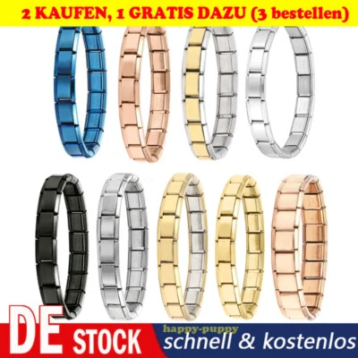 Italienische Armband Charm Bettelarmband 18 Glied 9 mm Gold, Silber, Bronce DHL❤ - Bild 1 von 4