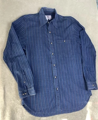 Territory Ahead Shirt Mens Medium Striped Chambray Denim Button Up Long Sleeve - Image 1 of 4