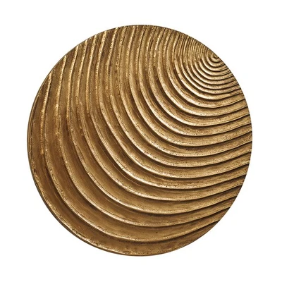 Wandbild MUMBAI Wanddekoration Wandobjekt moderne Kunst aus Holz MDF Goldfarbig - Bild 1 von 4