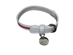 GUCCI Pulsera Caridad LOVES YOU 282572 Blanco/Rojo Lona Cuero Para Mujer Nueva - Imagen 1 de 4