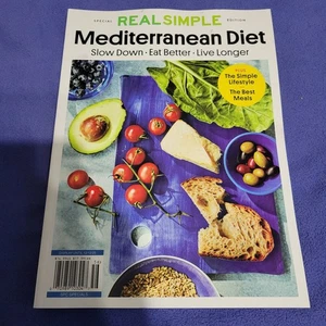 Mediterranean Diet: Real Simple Magazine 2025 ~ Slow Down Eat Better Less Stress - Picture 1 of 7