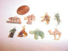 vintage tiny Cracker Jack celluloid Circus animal charms Clown elephant seal dog
