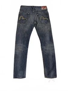 Evisu Blue Denim Slim Fit Jeans - Picture 1 of 6