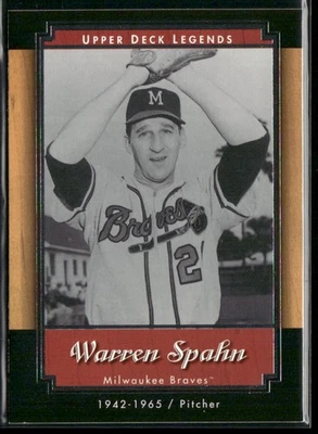 2001 Upper Deck Legends Warren Spahn #48 Milwaukee Braves - Image 1 of 2
