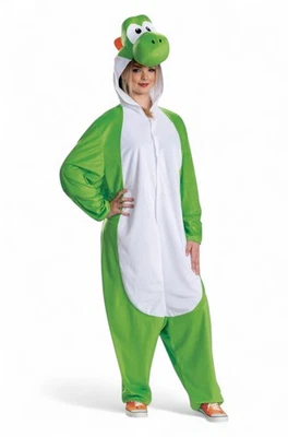 Yoshi Hooded Jumpsuit Adult Costume - Image 1 of 4