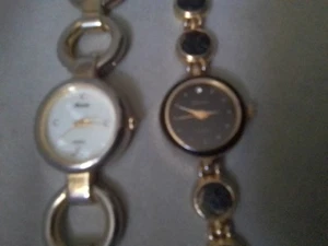 2 Lucida Ladys Watchs.6.5"&7"Bands &22&20mm Cases.Mop&diamond Faces.New Batterys - Picture 1 of 5