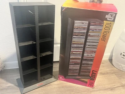 De colección Años 90 LASERLINE 100 Capacidad Almacenamiento CD Doble Torres Gemelas Soporte Estante Negro Foto 1 de 4