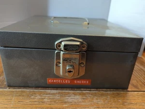Vintage Gray Metal Porta-file Hamilton-Skotch Corp File Box No Key 9 ×9 × 4 - Picture 1 of 8