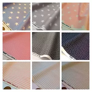Tessuto a stelle e righe 100% cotone, cucito, metro a righe stella, ROSA & MOBBLE - Foto 1 di 11