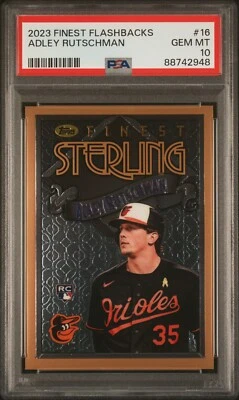 Adley Rutschman - 2023 Topps Finest Flashbacks 16 - Sterling PSA 10 RC - Image 1 of 2