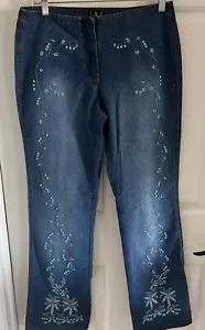 Jeans vintage anni 90 International Concepts INC boot taglio blu con perline taglia 6 Hong Kong usati in ottime condizioni - Foto 1 di 19