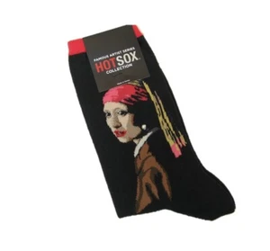 Hot Sox Damen Baumwollmischung Socken Kunst Serie Vermeer Mädchen mit Perlenohrring rot - Bild 1 von 1