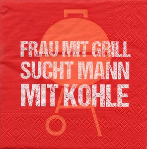 4 Servietten Motivservietten Serviettentechnik Spruch Frau mit Grill... (1415) - Bild 1 von 2