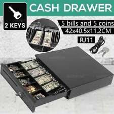 Manual/Electronic Heavy Duty Cash Drawer Cash Register POS 5 Bills 5 Coins Tray