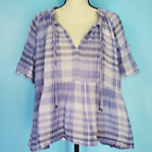 Anthropologie Pilcro And The Letterpress Blue/White Plaid Overiszed Shirt Size L