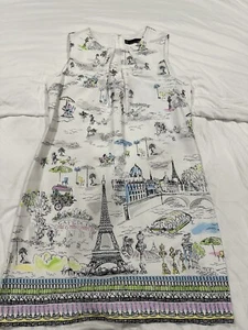 Paris City Print Sleeveless Shift dress - Picture 1 of 4