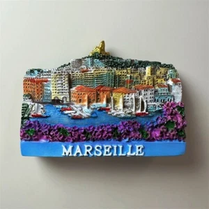 Francia Marsella recuerdo turístico hecho a mano artesanía 3D resina refrigerador imán - Imagen 1 de 5