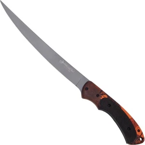 Haller Anglermesser Filetiermesser rostfrei Griff orange/camo Nylonscheide - Bild 1 von 2