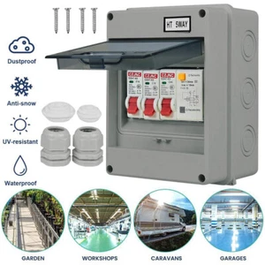 5 Way Garage Shed Camper Van Caravan Consumer Unit Fuse Box with RCD and 2 x MCB - Picture 1 of 14