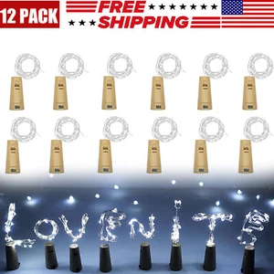 12PACK Bottle Fairy Lights Battery Operated Copper Lights Valentine's Day Decor - Picture 1 of 11