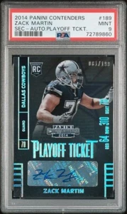 2014 Panini Contenders Zack Martin Auto Playoff Ticket PSA 9 /199 - Picture 1 of 1