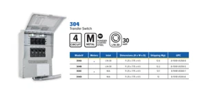 Interruptor de transferencia manual interior Reliance 104B1 15A 4 circuitos para generador nuevo en caja - Imagen 1 de 2