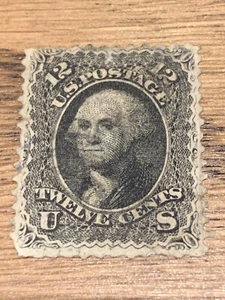1857 WASHINGTON 12 CENT SCHWARZ REICH BRIEFMARKE - Bild 1 von 1