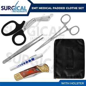 EMT Medical Padded clothe Holster Set with Stainless Folding Pocket German Grade - Picture 1 of 9