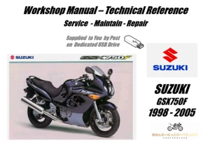 Suzuki GSX750F GSX750 F GSX 750 F Service Repair Workshop Manual USB 1998 - 2005 - Picture 1 of 9